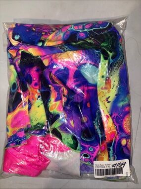 #164 XL Acid Aura Neon Print skirt with shorts